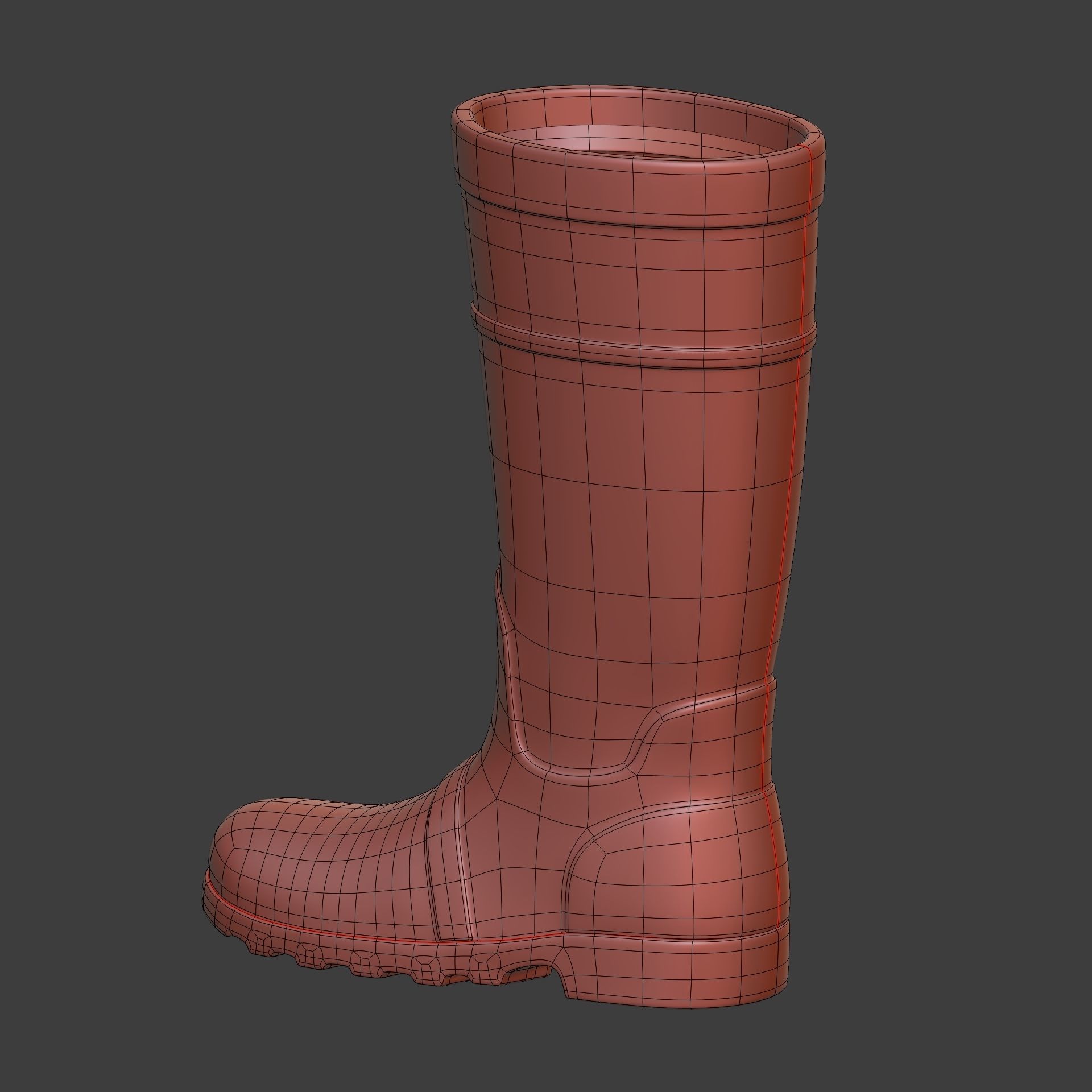 Rain Boots -- Textured Low-poly 3D model_9