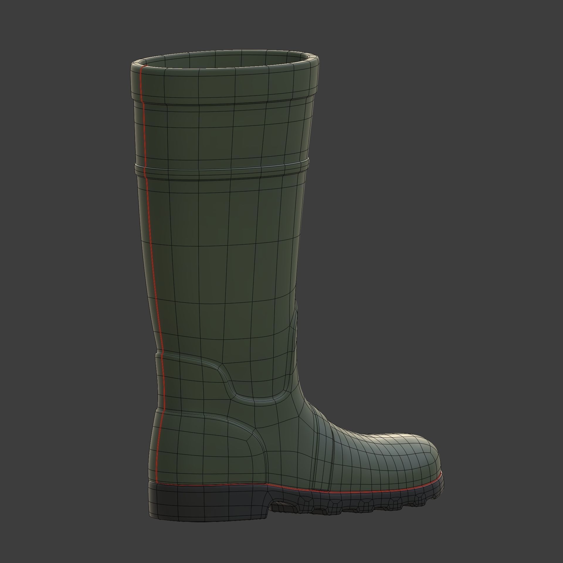 Rain Boots -- Textured Low-poly 3D model_7