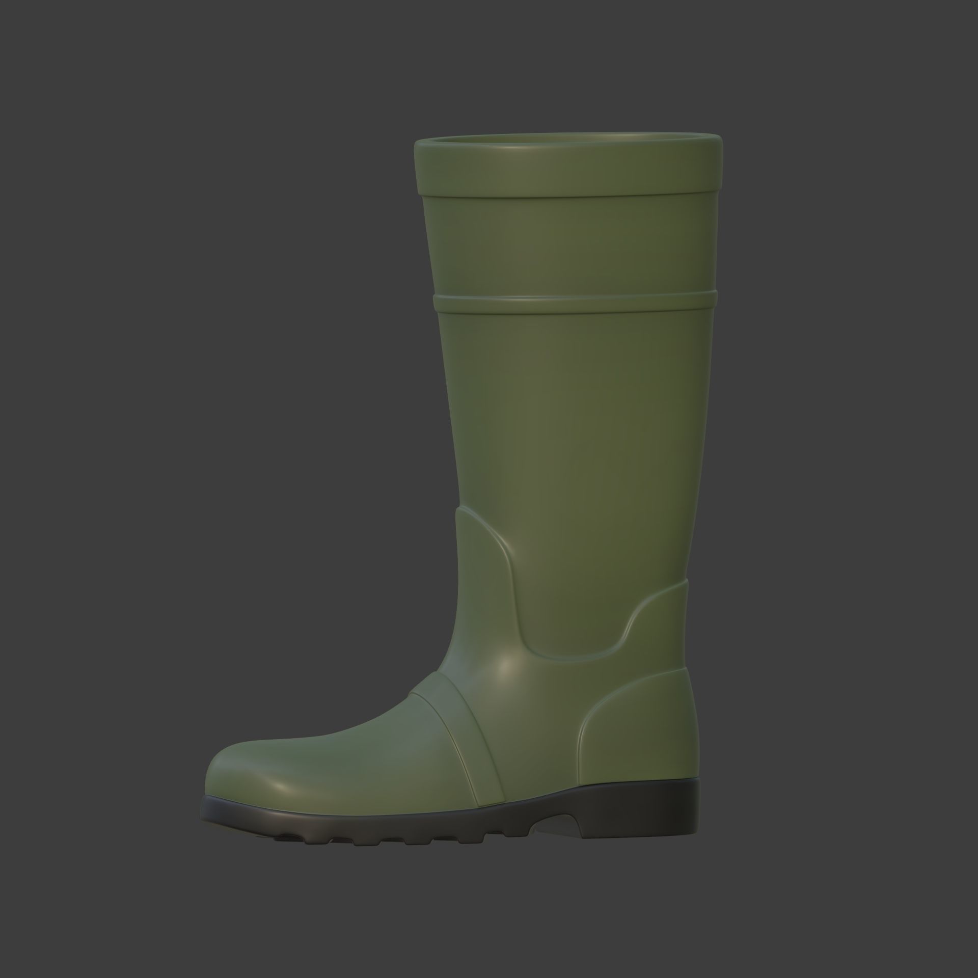 Rain Boots -- Textured Low-poly 3D model_1
