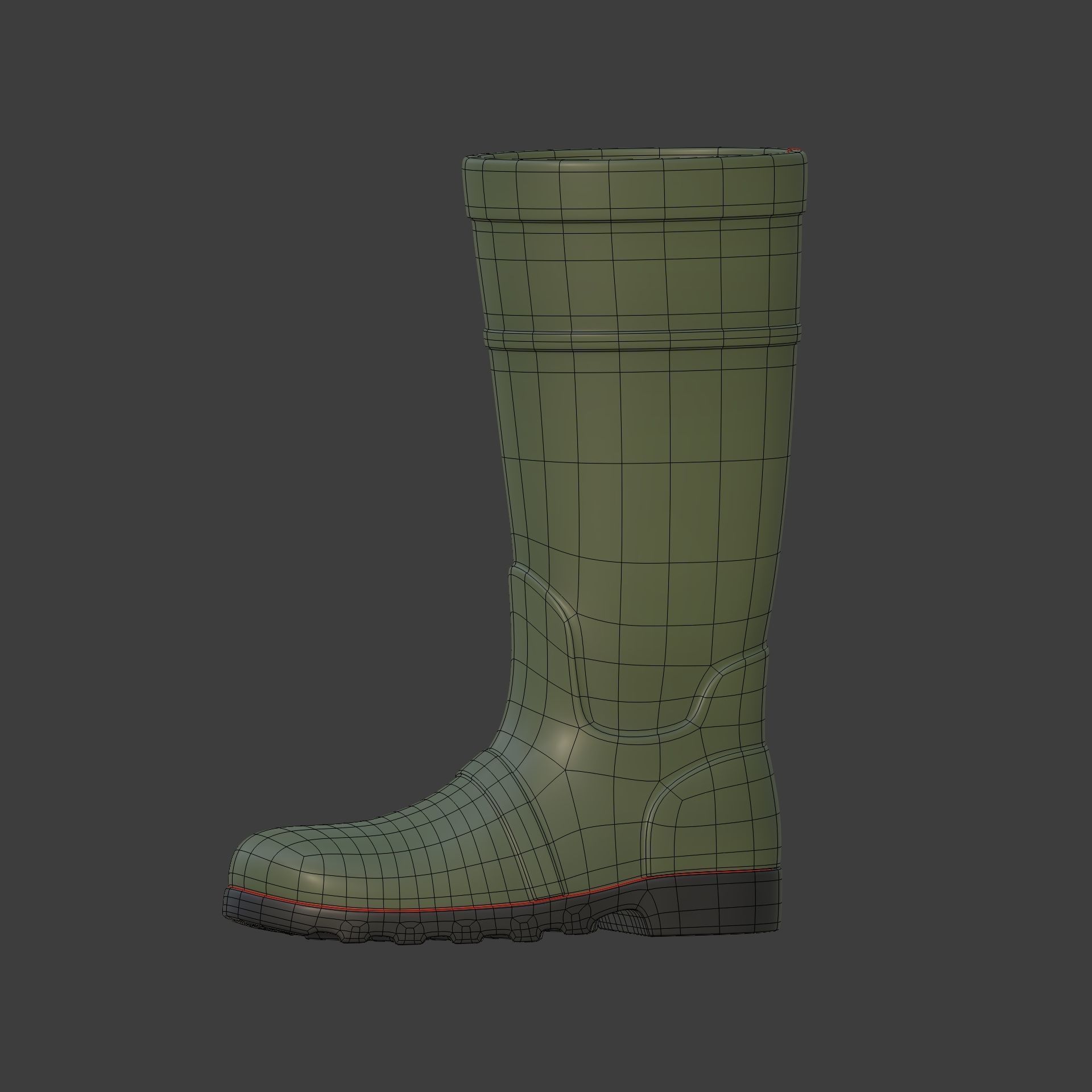 Rain Boots -- Textured Low-poly 3D model_2