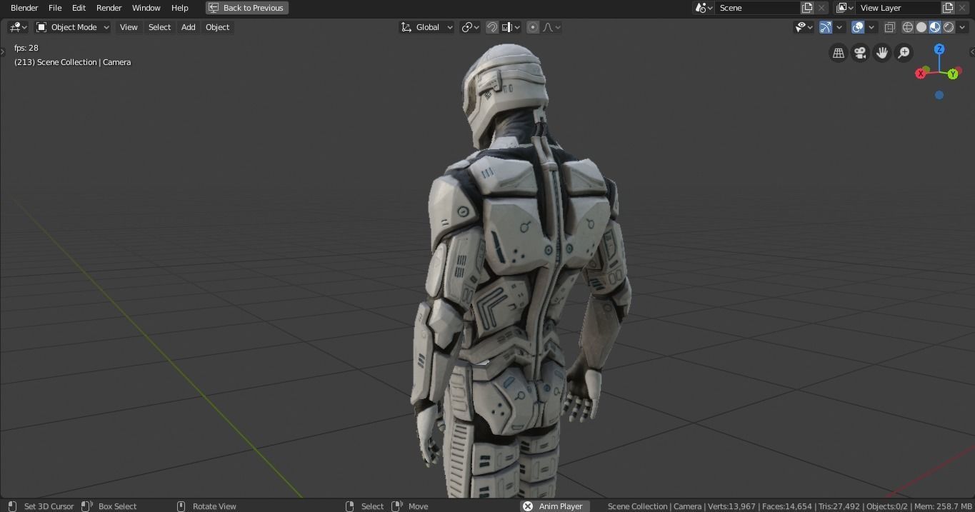 Sci-Fi Rigged Game Ready Character Low-poly 3D model_10