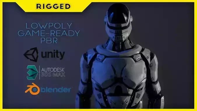 Sci-Fi Rigged Game Ready Character Low-poly 3D model