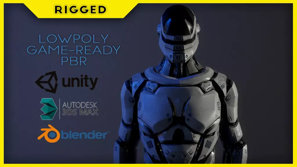 Sci-Fi Rigged Game Ready Character Low-poly 3D model_0