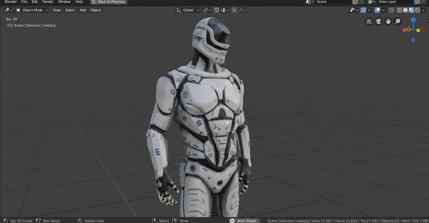 Sci-Fi Rigged Game Ready Character Low-poly 3D model_9