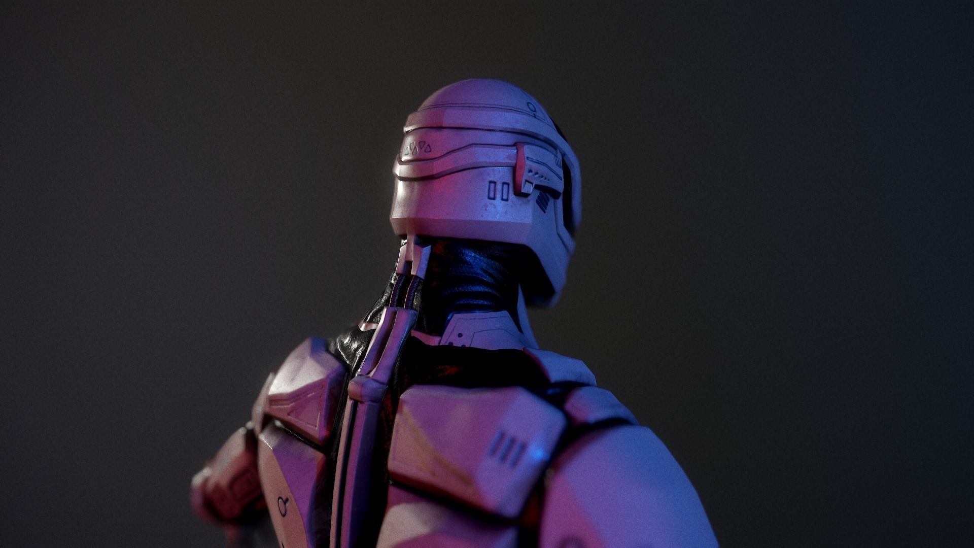 Sci-Fi Rigged Game Ready Character Low-poly 3D model_5