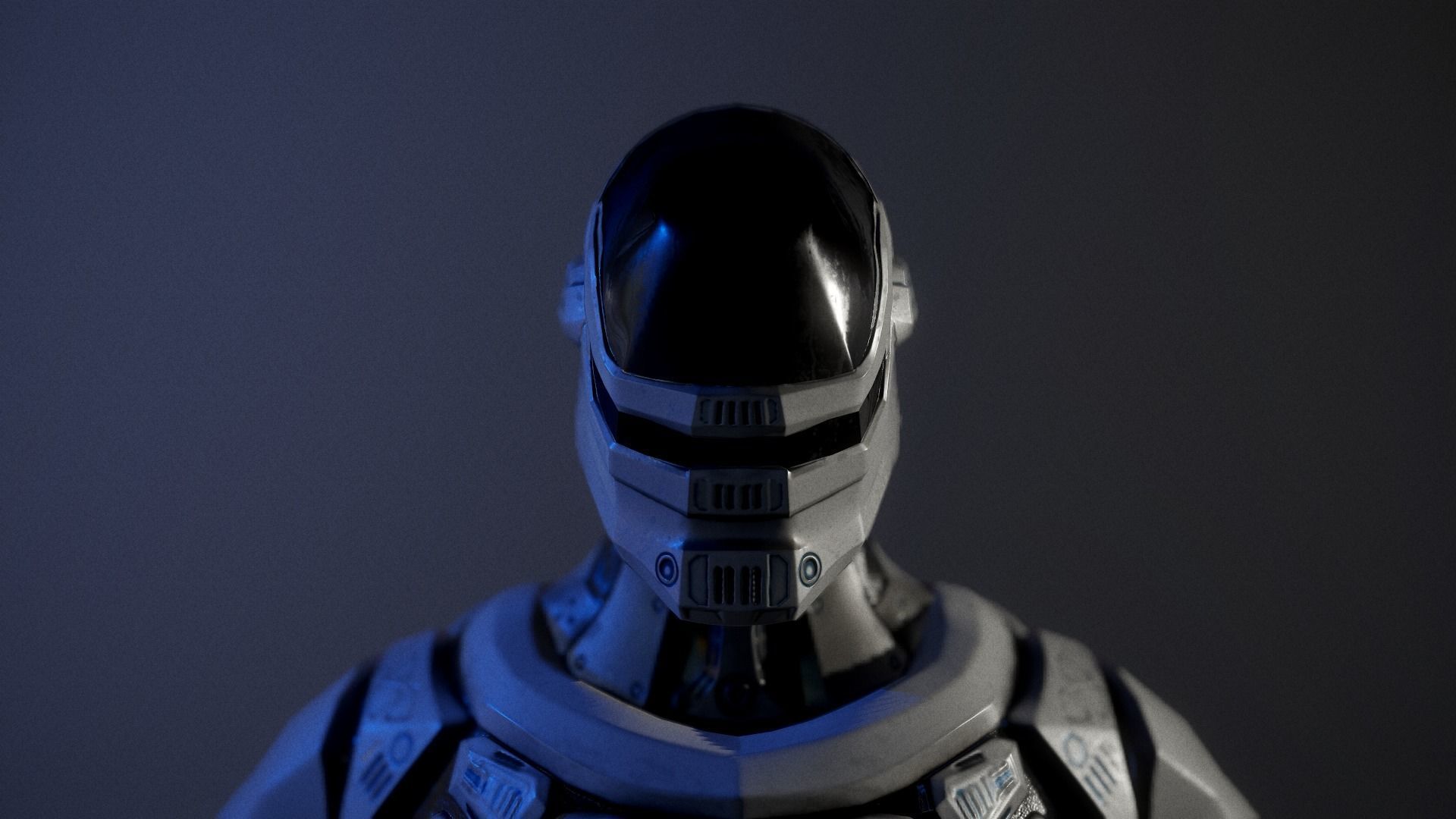 Sci-Fi Rigged Game Ready Character Low-poly 3D model_3