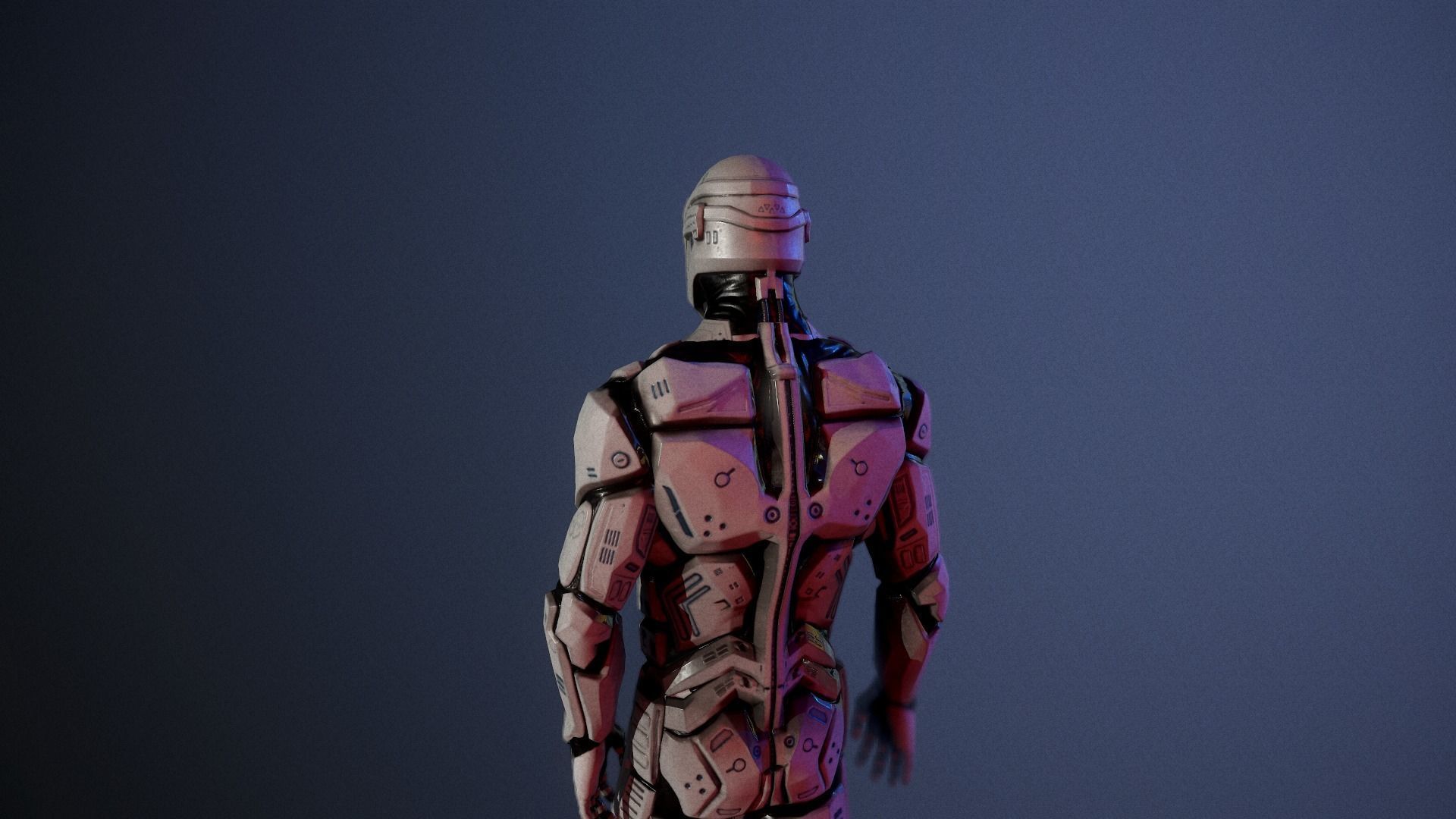 Sci-Fi Rigged Game Ready Character Low-poly 3D model_6