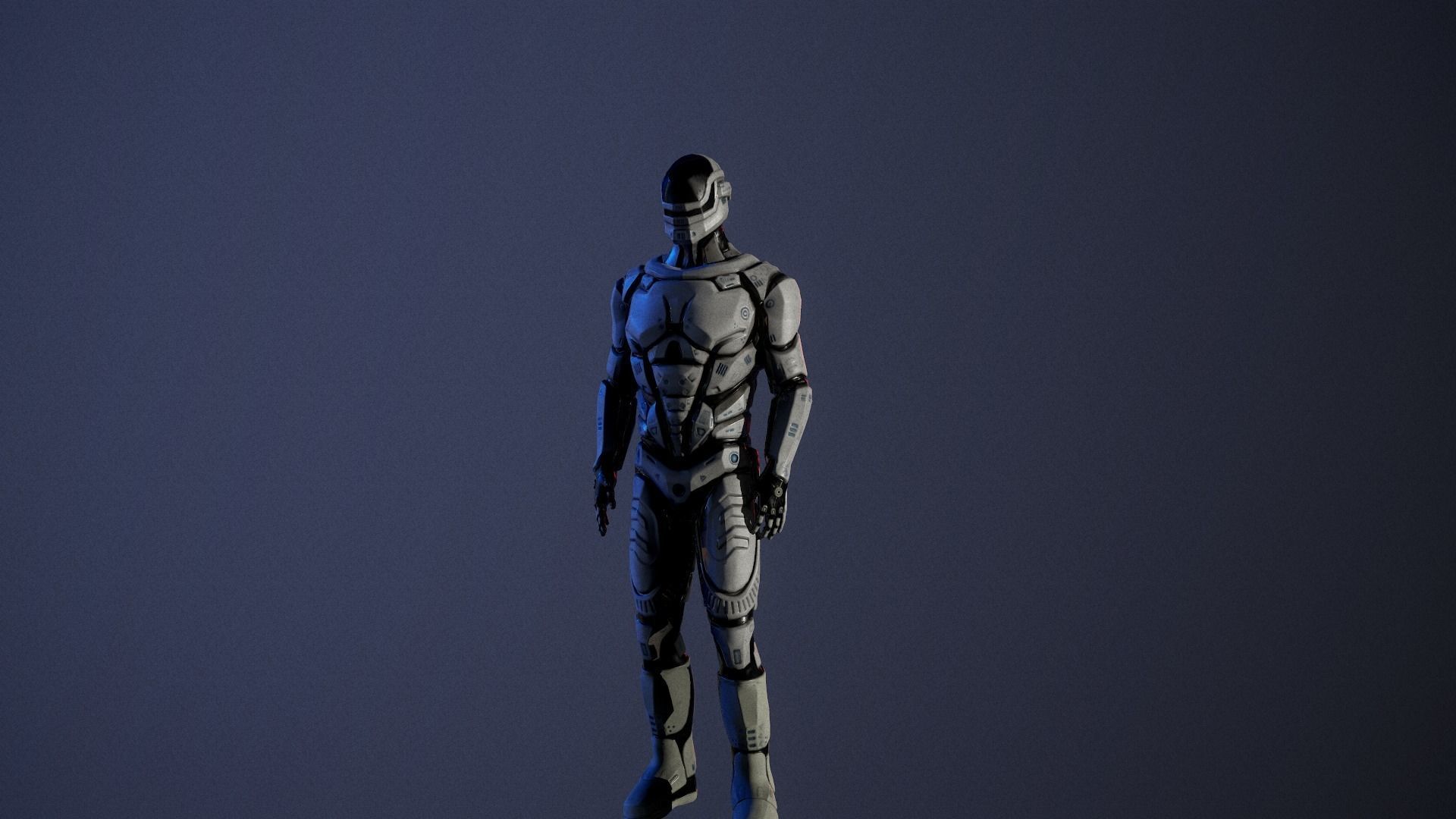 Sci-Fi Rigged Game Ready Character Low-poly 3D model_7