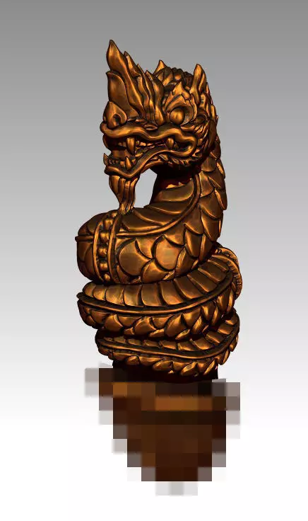 NAKA Amulet Snake Tiny Chinese Zodiac Charm talisman 3D print model