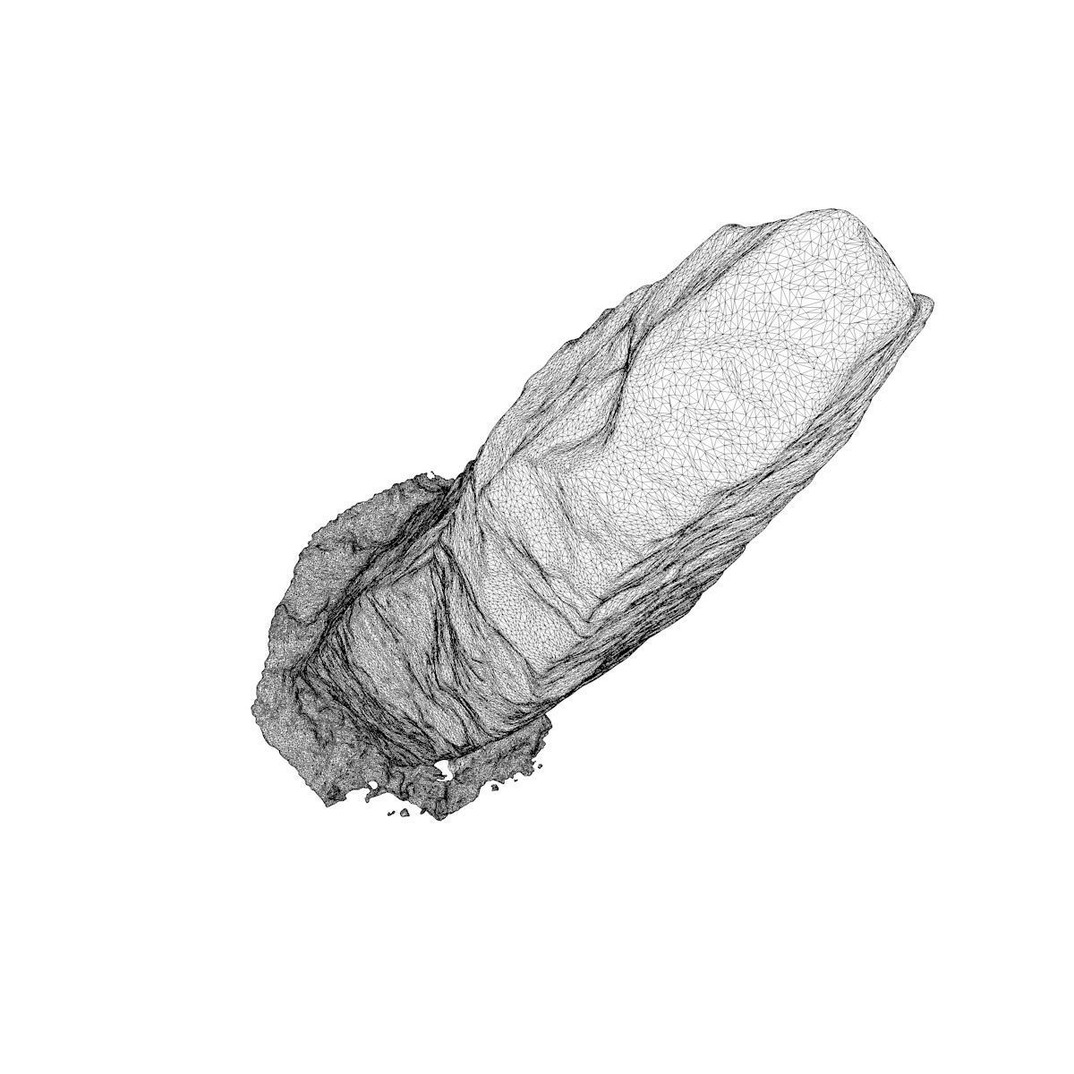 Medieval Vineyard Stone Bollard - High-Poly 3D Model Low-poly 3D model_8