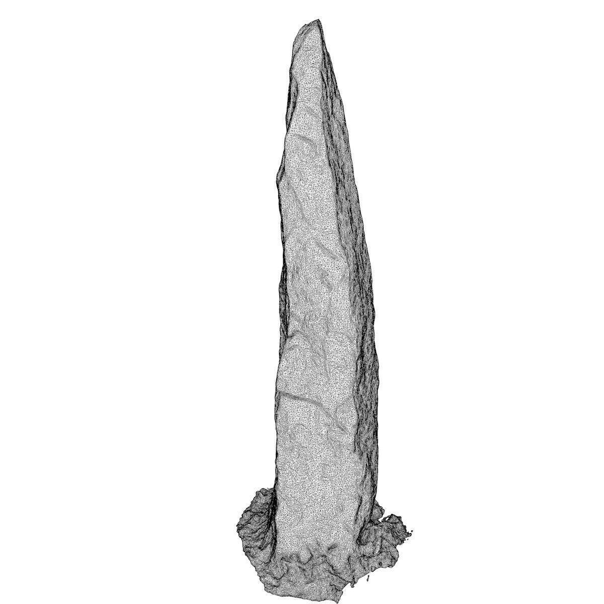 Medieval Vineyard Stone Bollard - High-Poly 3D Model Low-poly 3D model_2