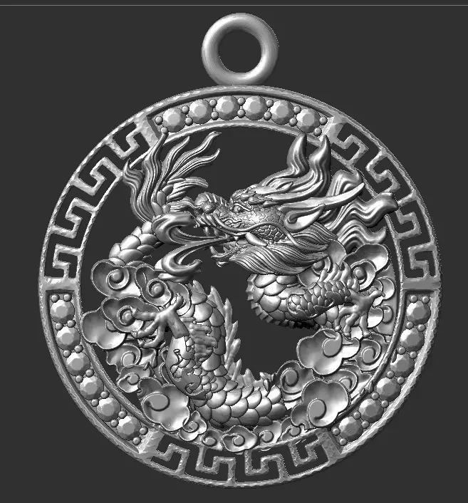 dragon pendant face 3D print model
