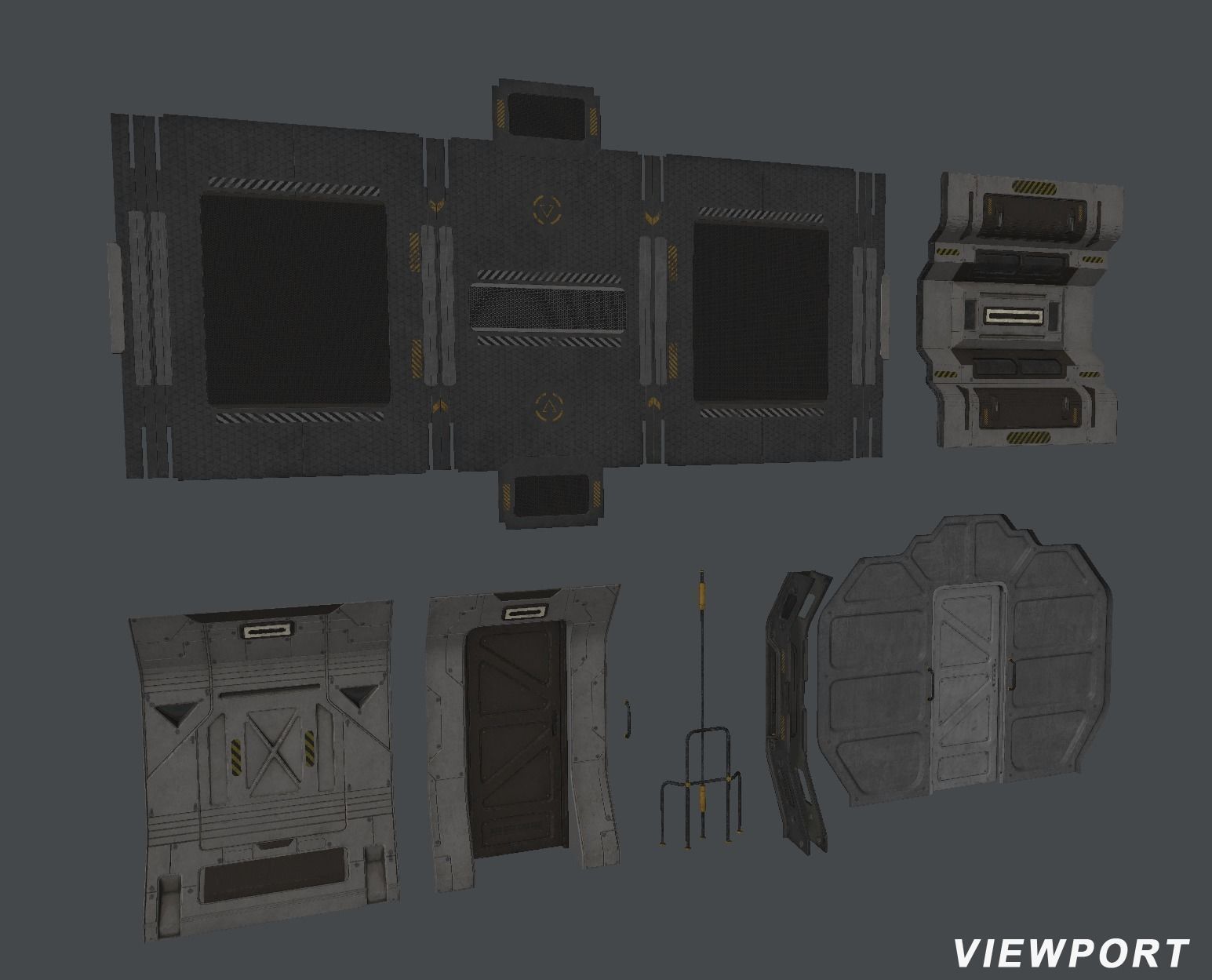 Sci Fi Corridor Marines Low-poly 3D model_7