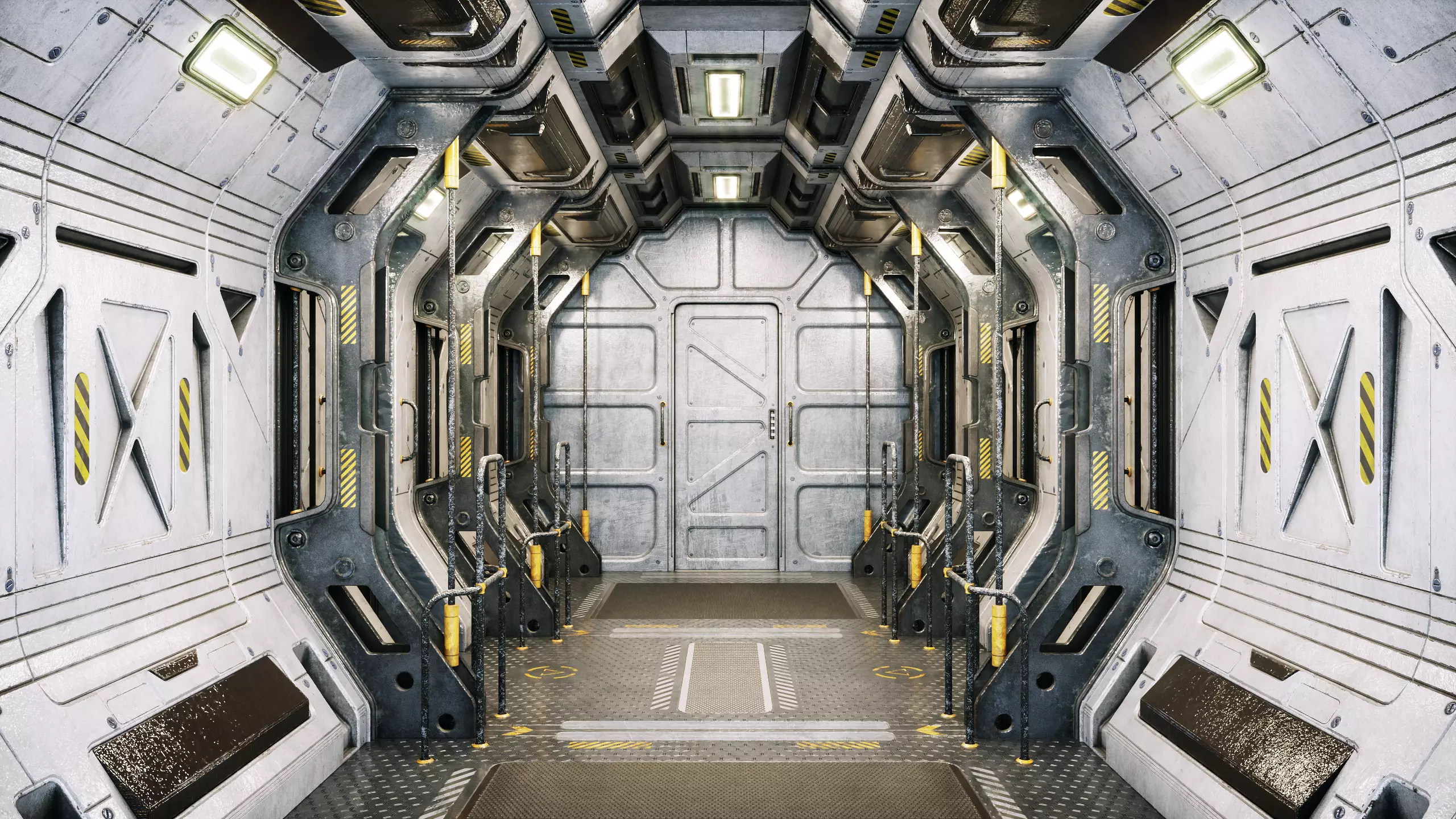 Sci Fi Corridor Marines Low-poly 3D model_0