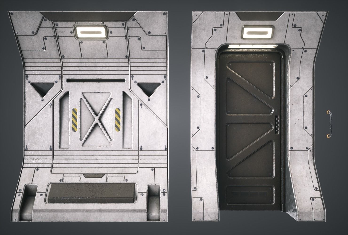 Sci Fi Corridor Marines Low-poly 3D model_3