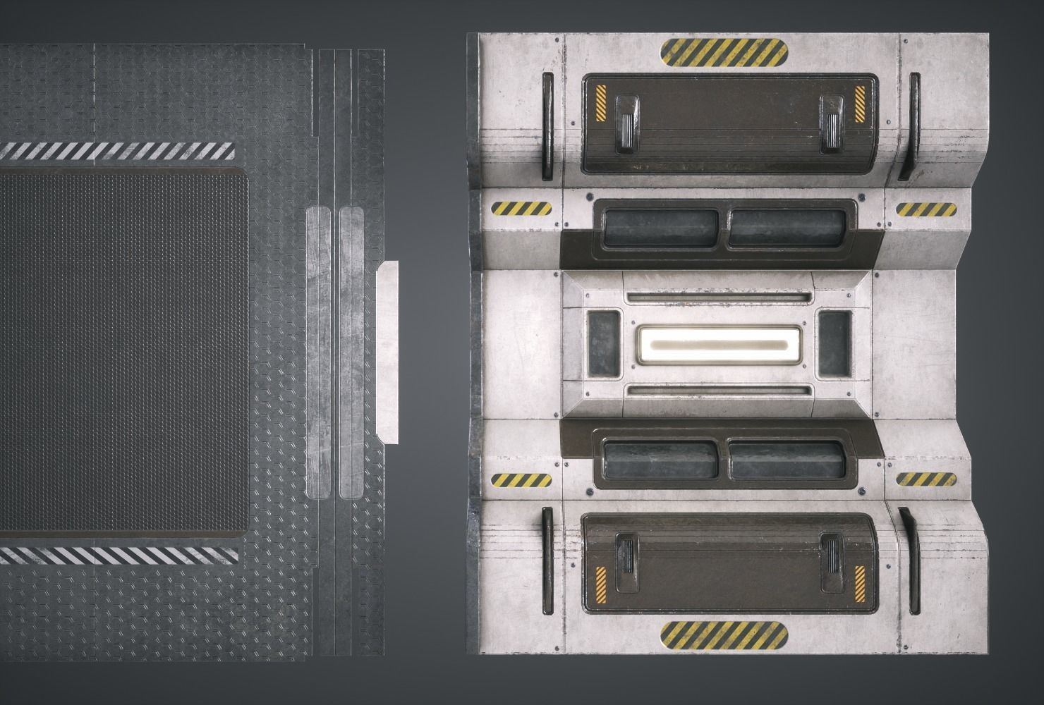 Sci Fi Corridor Marines Low-poly 3D model_5