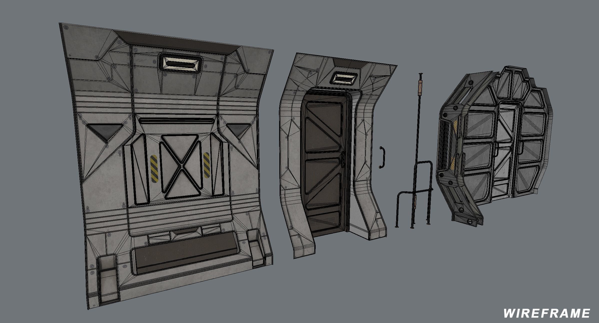 Sci Fi Corridor Marines Low-poly 3D model_9