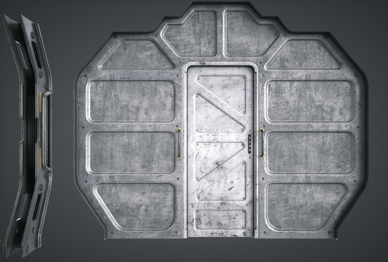 Sci Fi Corridor Marines Low-poly 3D model_4