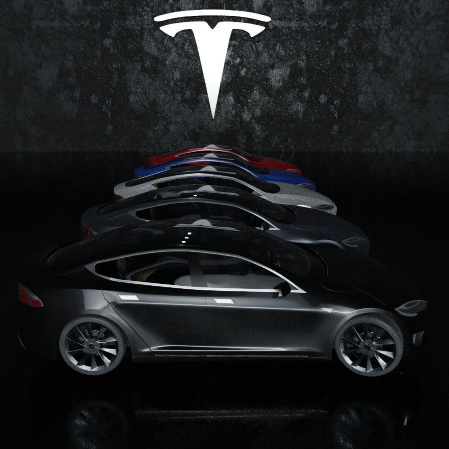 Tesla Model S All Colors High Quality free 3D model | CGTrader