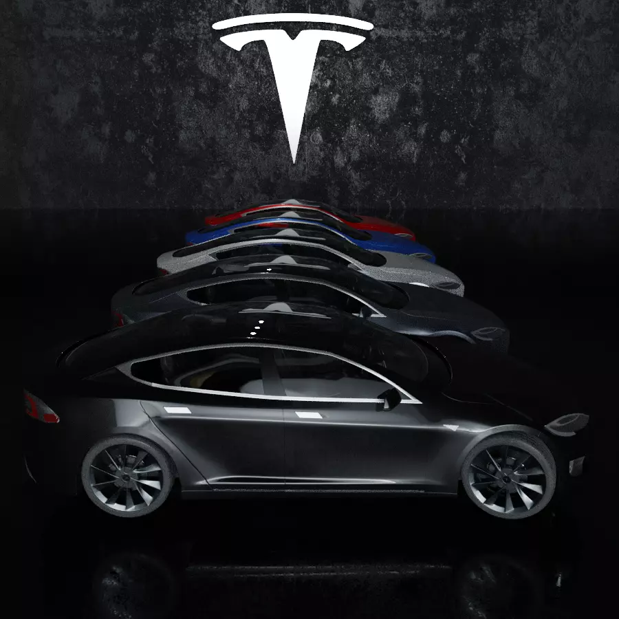 Tesla Model S All Colors High Quality Free 3D model_0