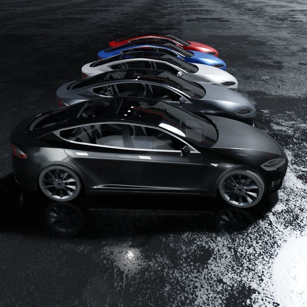 Tesla Model S All Colors High Quality Free 3D model_13