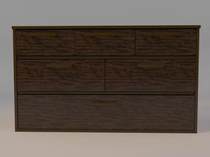 basic drawer low-poly 3D model_0