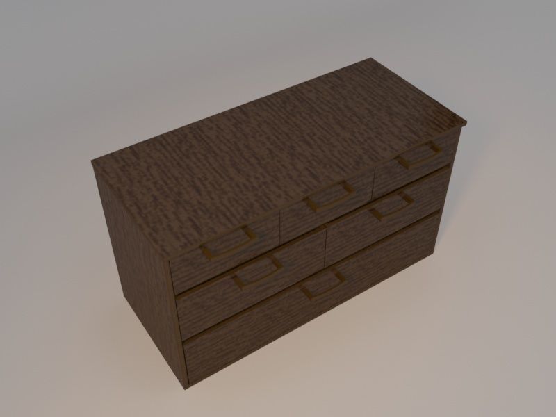 basic drawer low-poly 3D model_1