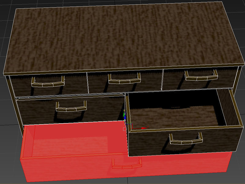 basic drawer low-poly 3D model_2