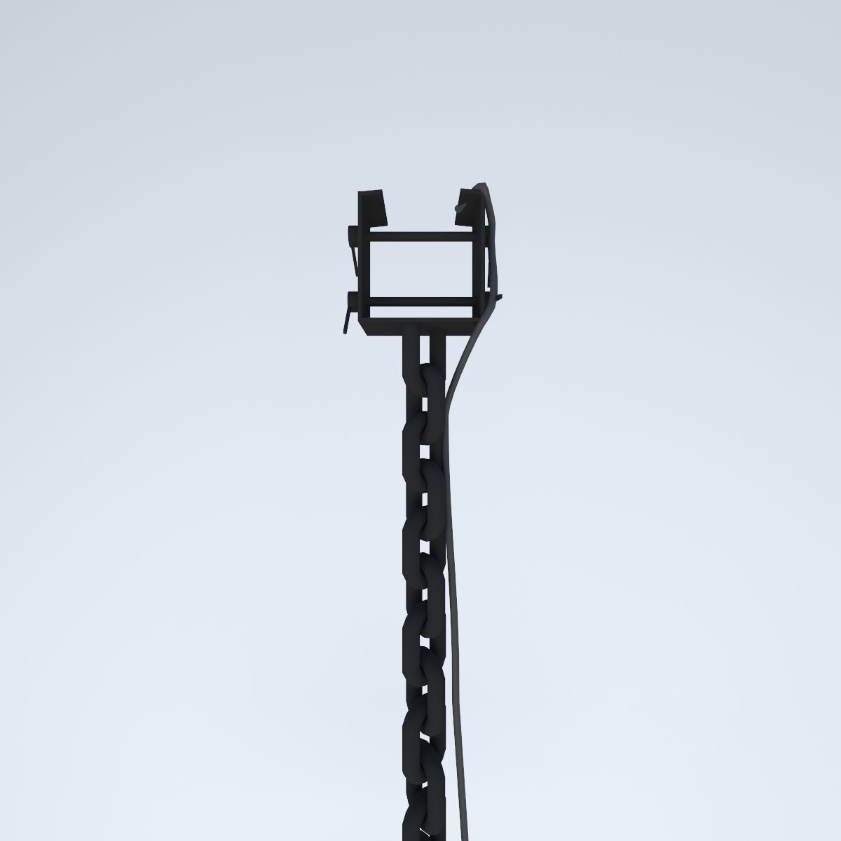 Chandelier wooden hanging light fixture 3D model_2