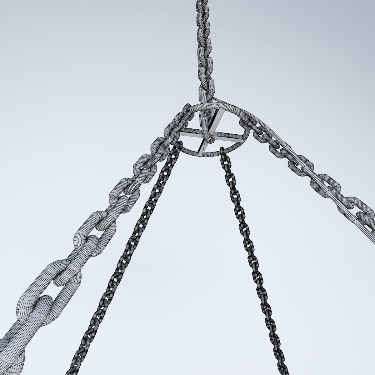 Chandelier wooden hanging light fixture 3D model_7