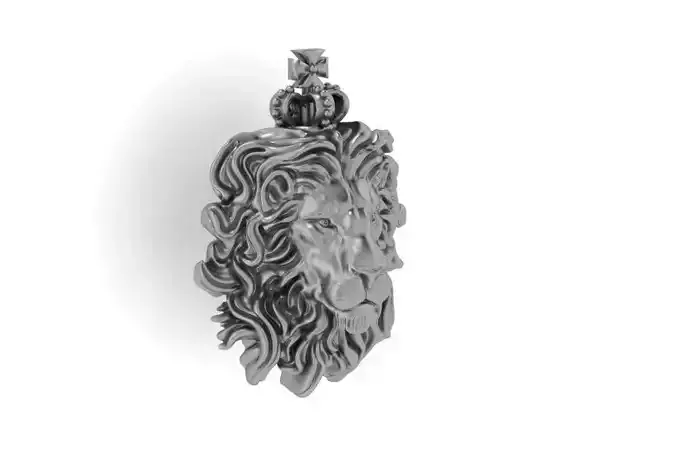 Lion head with crown