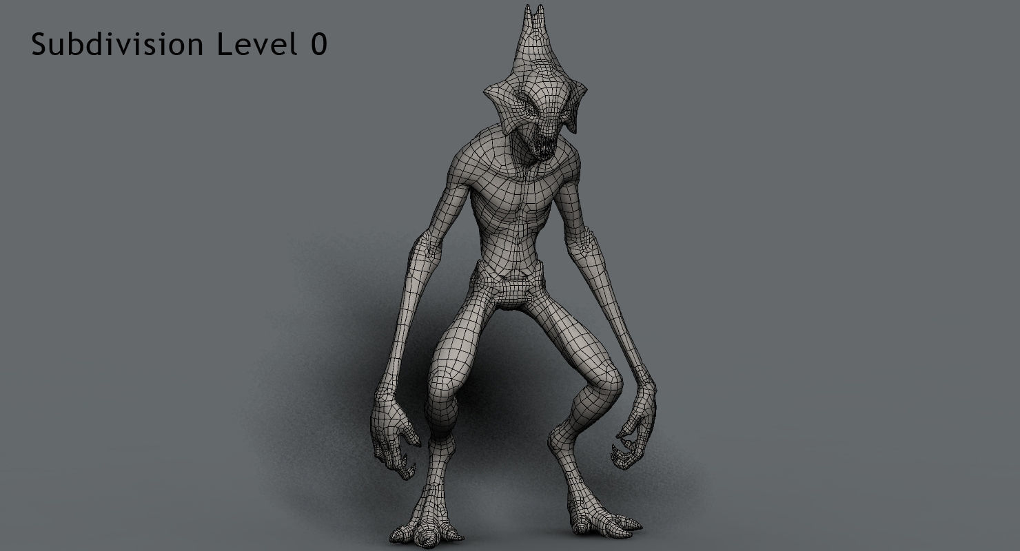 Creature alien Low-poly 3D model_12
