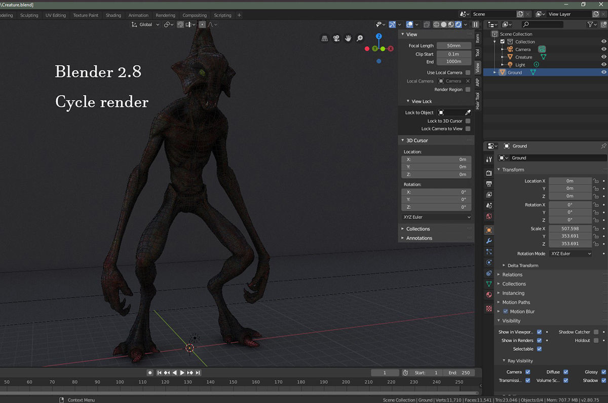 Creature alien Low-poly 3D model_19
