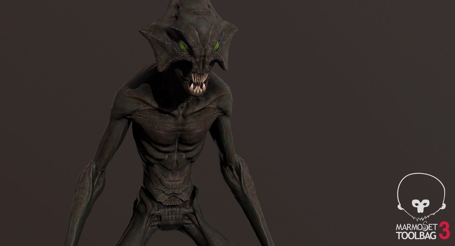 Creature alien Low-poly 3D model_10