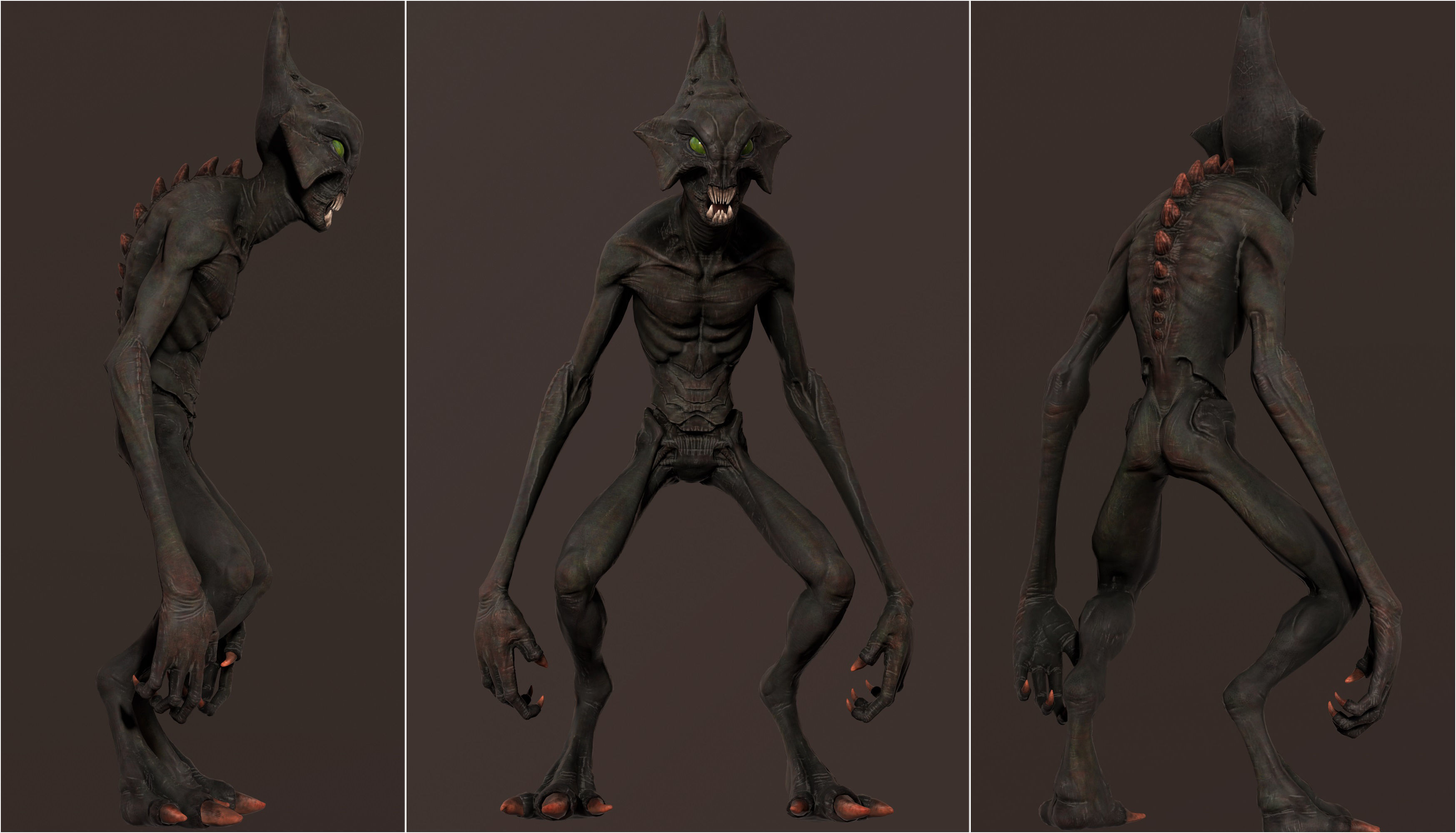 Creature alien Low-poly 3D model_2