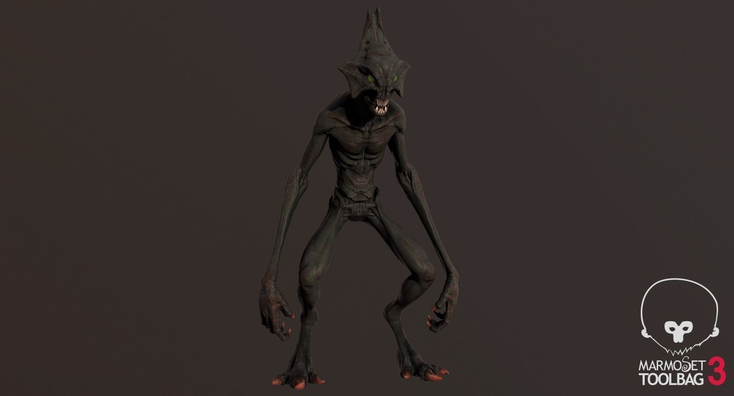 Creature alien Low-poly 3D model_9