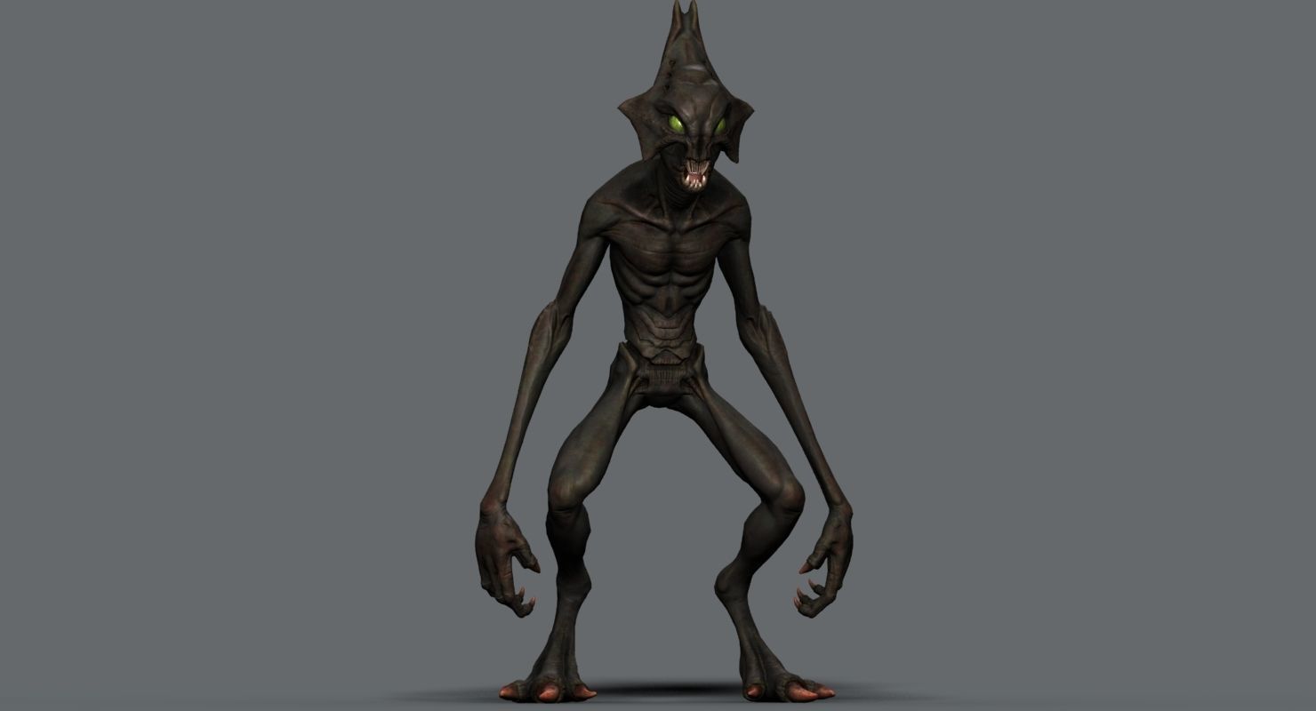 Creature alien Low-poly 3D model_3