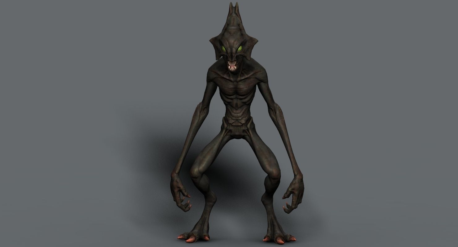 Creature alien Low-poly 3D model_4
