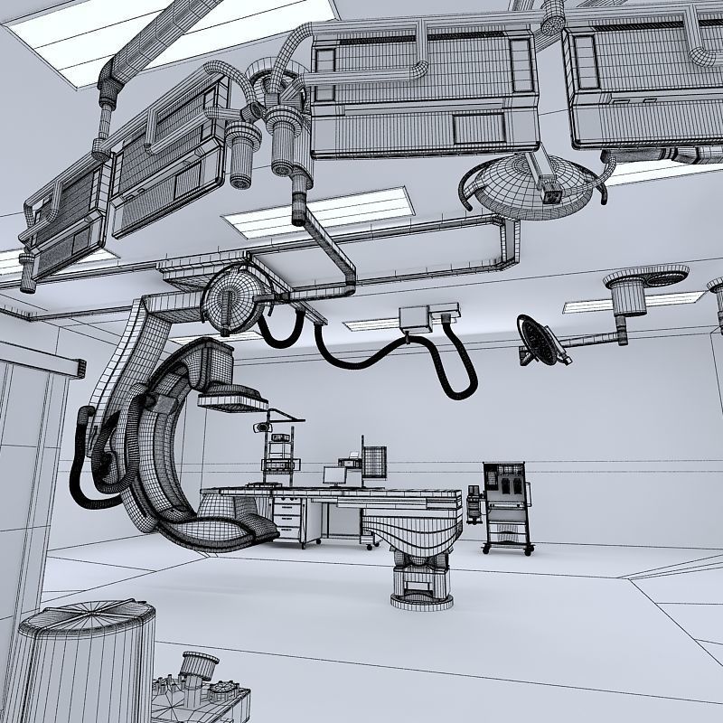 Hospital Hybrid Operating Room 3D model_19