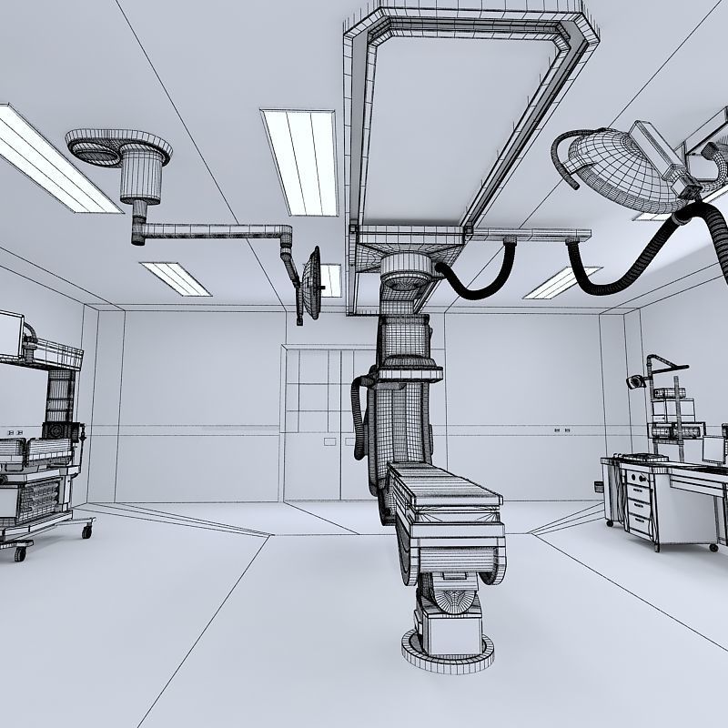 Hospital Hybrid Operating Room 3D model_21