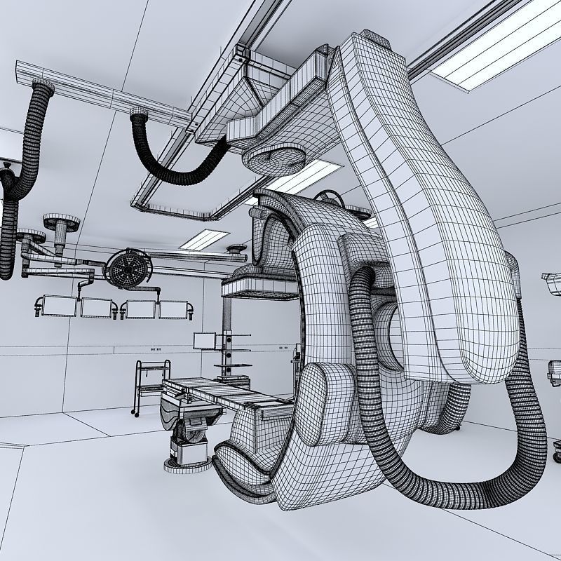 Hospital Hybrid Operating Room 3D model_16