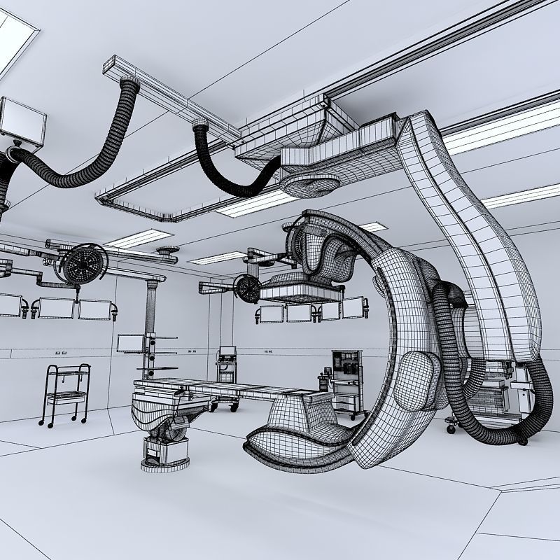 Hospital Hybrid Operating Room 3D model_15