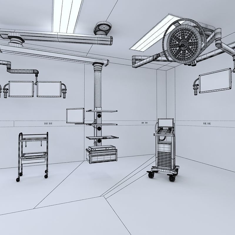 Hospital Hybrid Operating Room 3D model_24