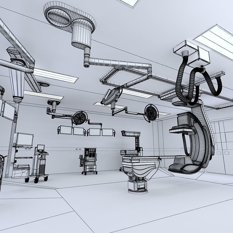 Hospital Hybrid Operating Room 3D model_14
