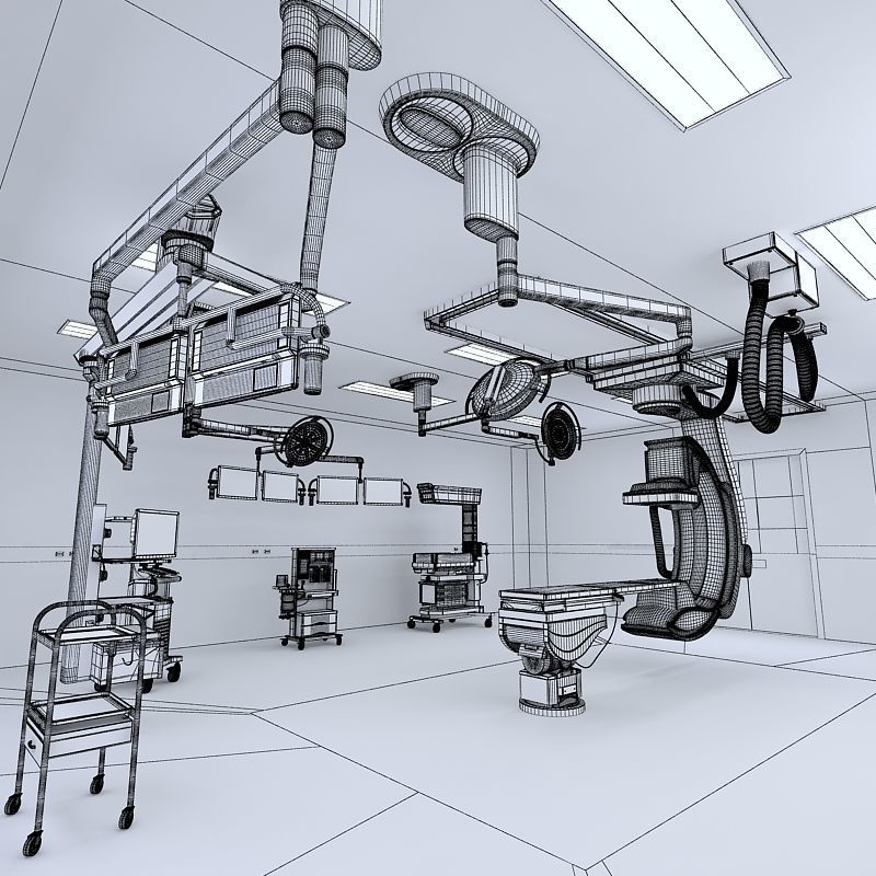 Hospital Hybrid Operating Room 3D model_13