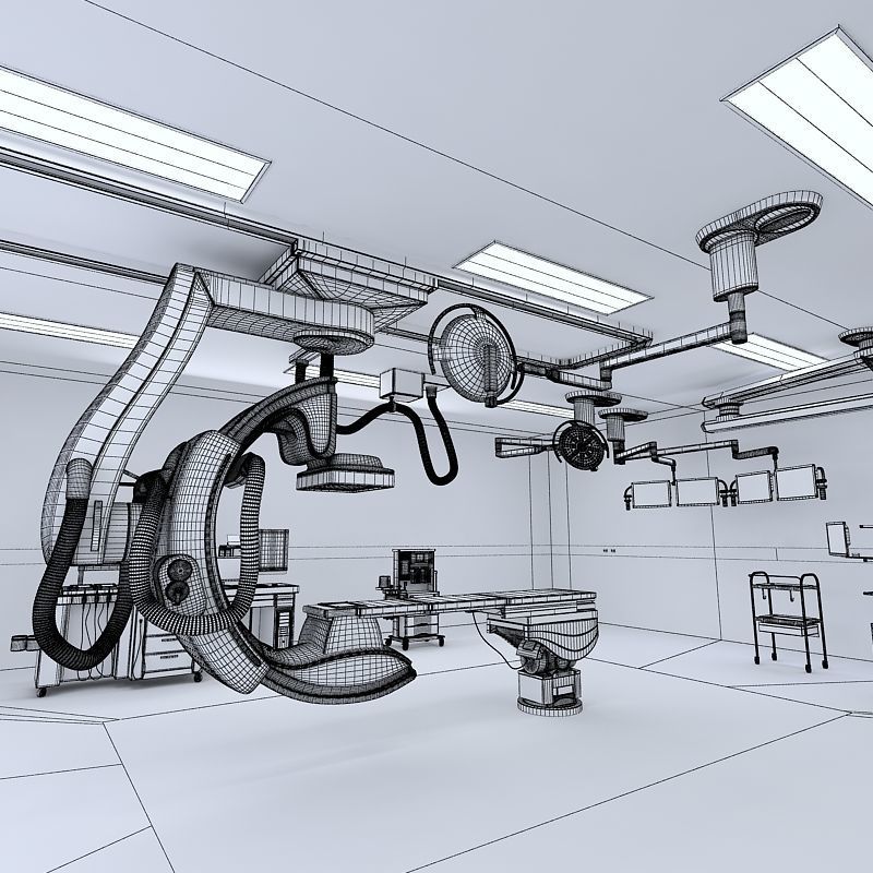 Hospital Hybrid Operating Room 3D model_18