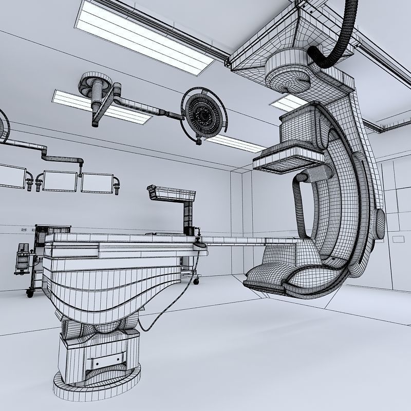 Hospital Hybrid Operating Room 3D model_22