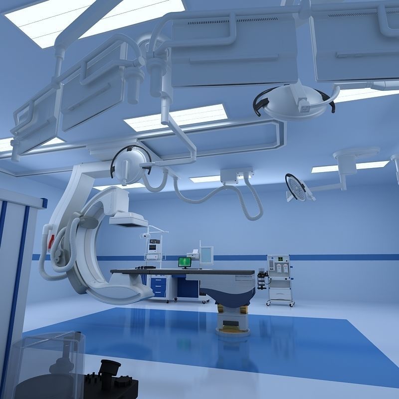 Hospital Hybrid Operating Room 3D model_6