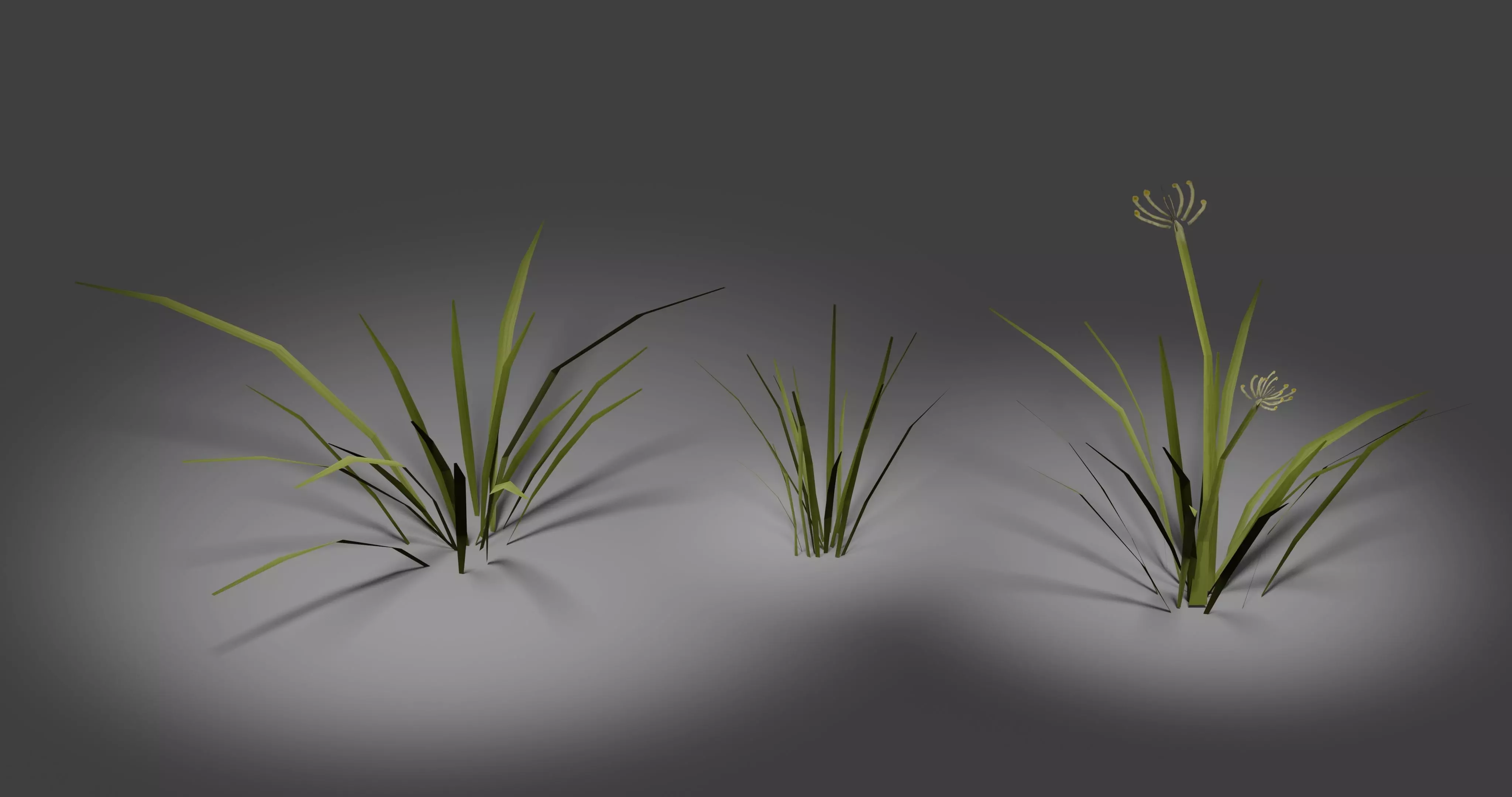 Grass Low-poly 3D model_0