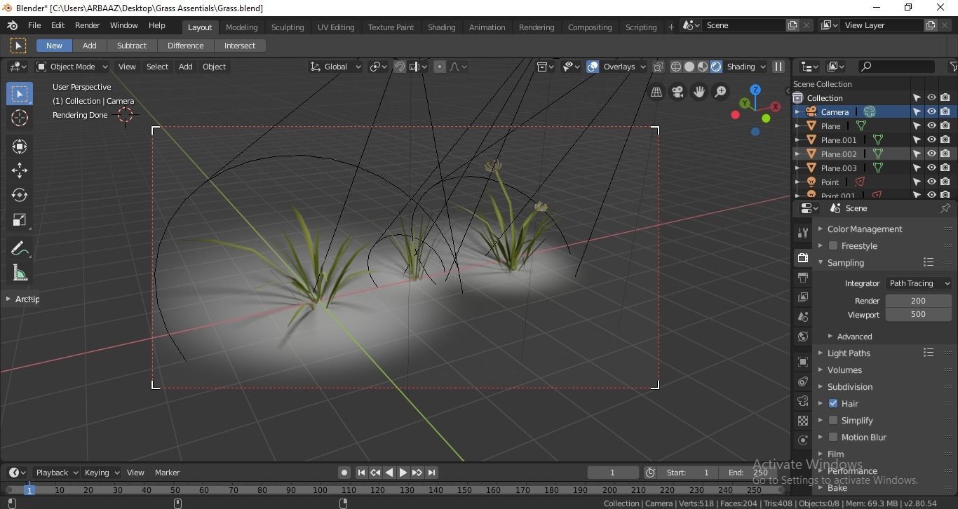 Grass Low-poly 3D model_5